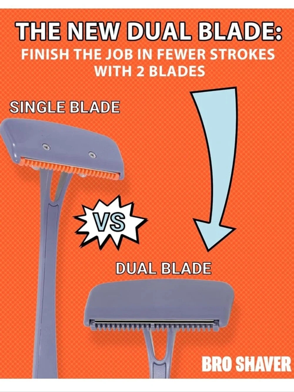 BRO SHAVER 3.0 Dual-Blade Back Shaver for Men +8 Blades